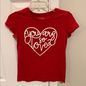 Cat & Jack Red and White Heart Tee